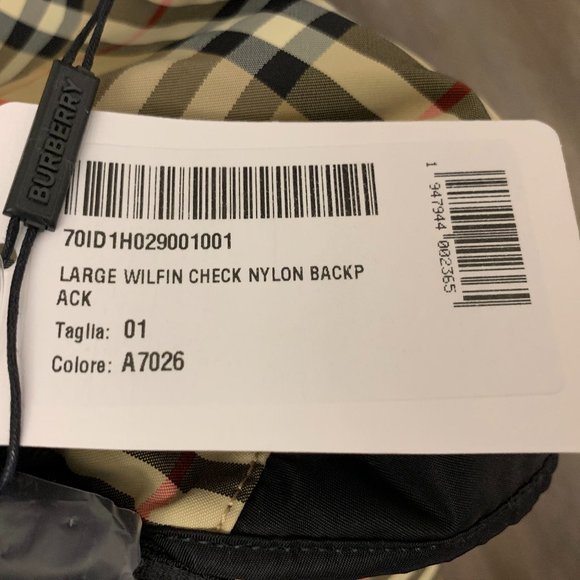 Authentic Burberry Large Wilfin Check Nylon Backpack In Archive Beige main image 5